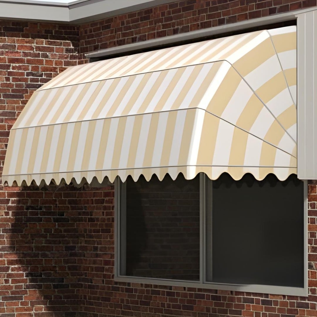 Op deze foto is een impressie van een markies zonwering te zien